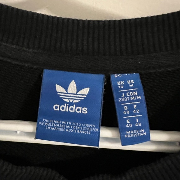 Black Adidas Crewneck with Pockets - Picture 2 of 3